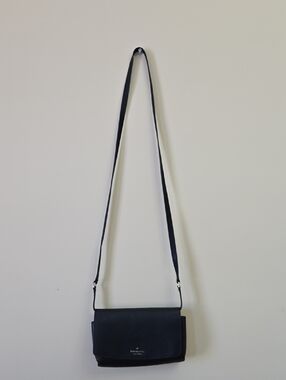 kate spade Black Leather Flap Crossbody Bag
